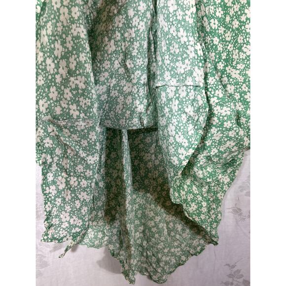 Skies are Blue Curvy Skirt 1X NEW Stitch Fix Midi Green White Floral Cottage - Picture 3 of 9